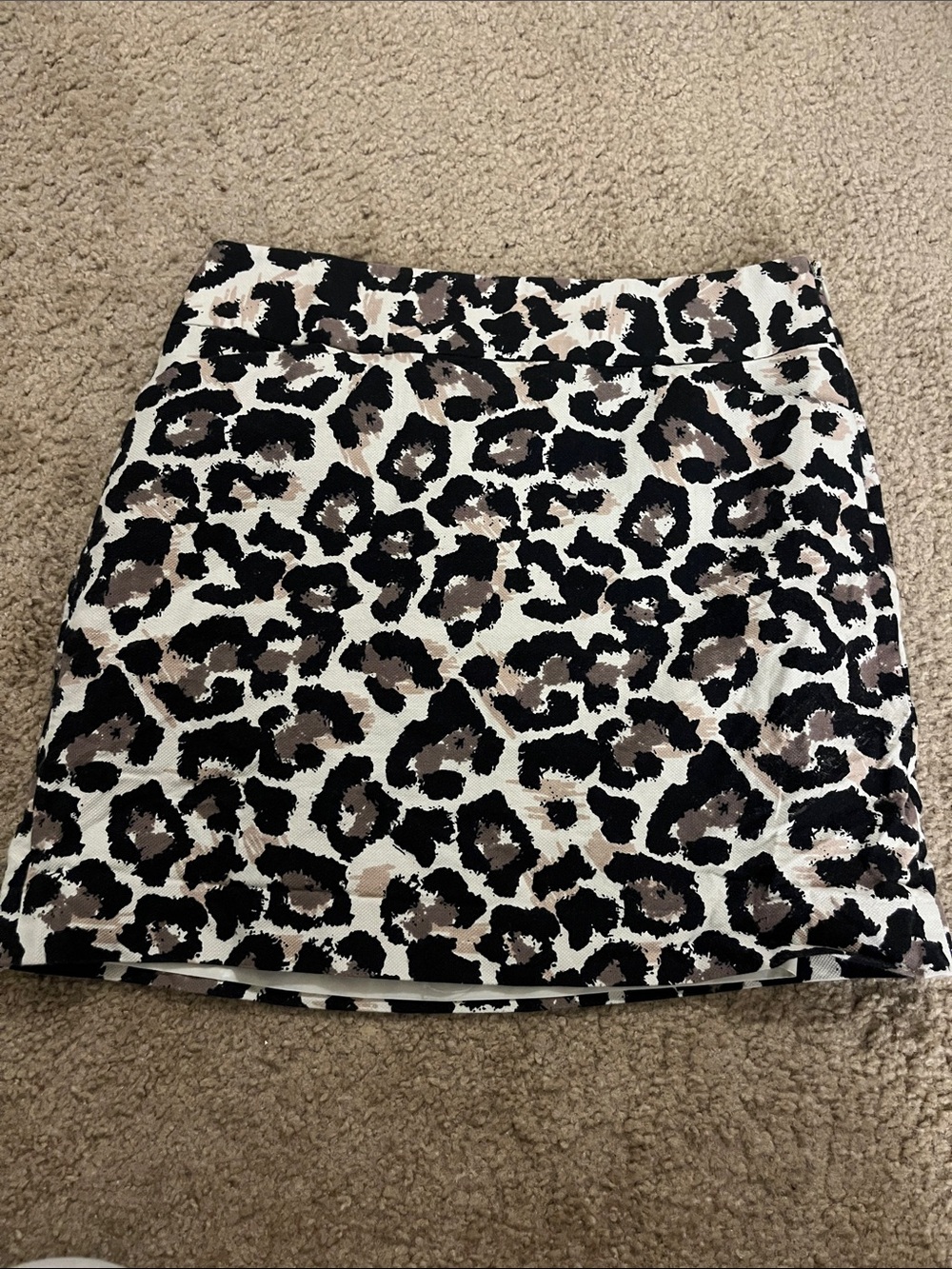 LOFT Leopard Print Mini Skirt - Black, White & Brown